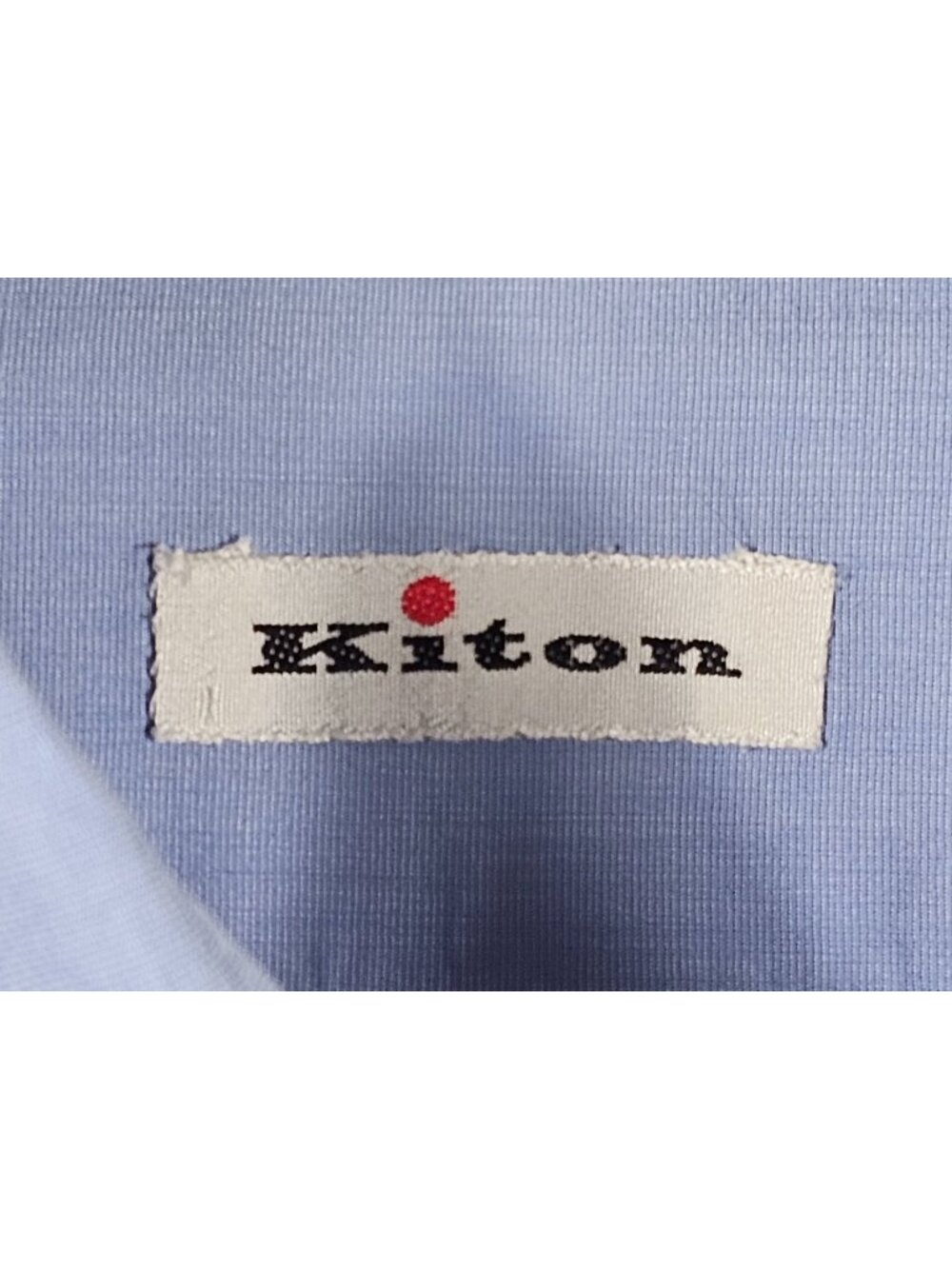 Kiton Long Sleeve Button-Up Dress Shirt Size 16.5  Blue Barrel Cuffs
